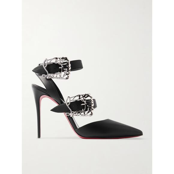 CHRISTIAN LOUBOUTIN 37 Giddylina 100 buckle-embellished leather pumps$1,495 - Picture 1 of 9